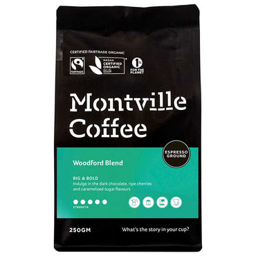 Montville Coffee Ground Espresso Woodford Blend 250g